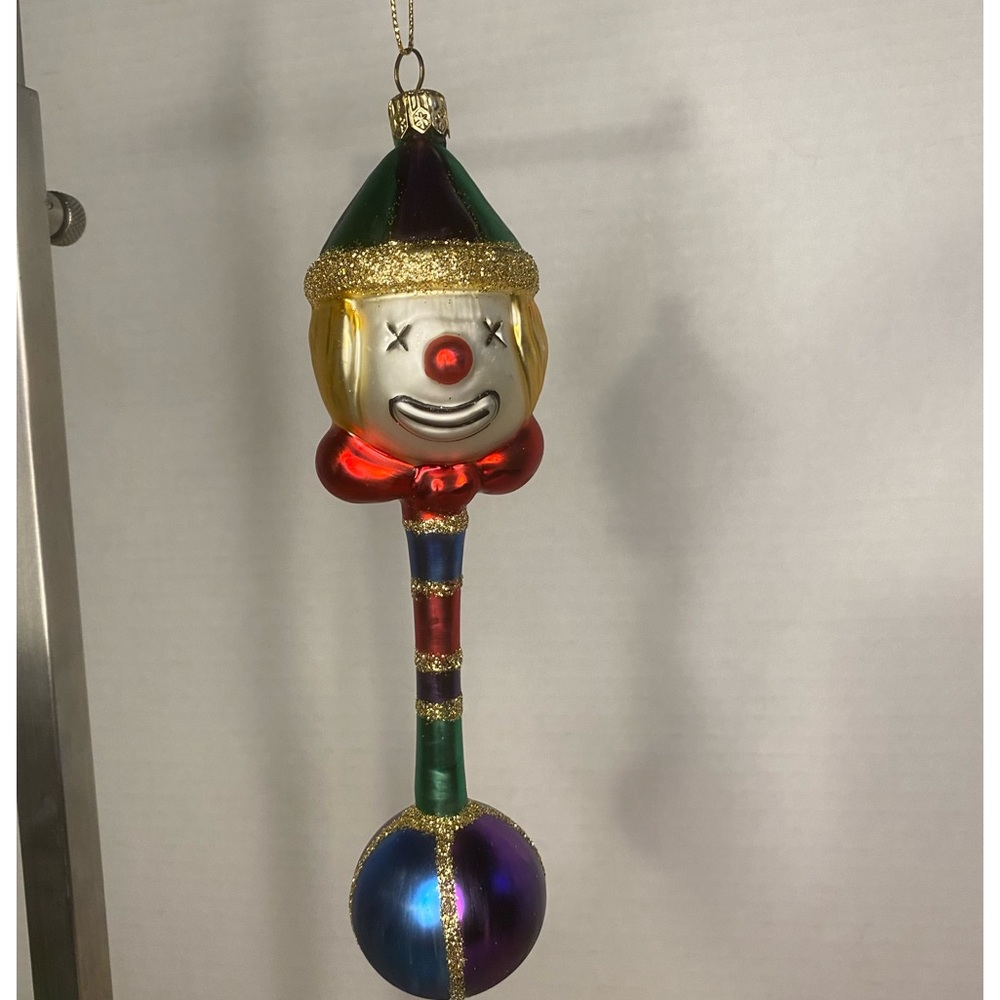 Christmas clown ornament hand painted one of a kind Neiman Marcus collection